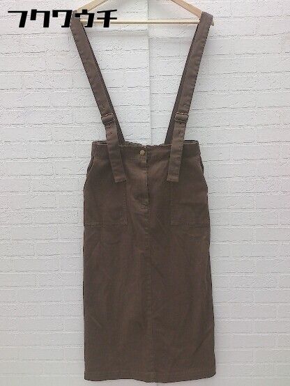 ◇ ◎ FREAK'S STORE フリークスストア サスペンダー付 膝下丈 タイト スカート サイズF ブラウン レディース 【中古】 【1103040007462】
