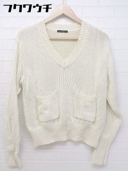 ◇ URBAN RESEARCH ROSSO アーバンリサーチ ロッソ Vネック 長袖 ニット セーター サイズF アイボリー レディース 【中古】 【1104010006959】