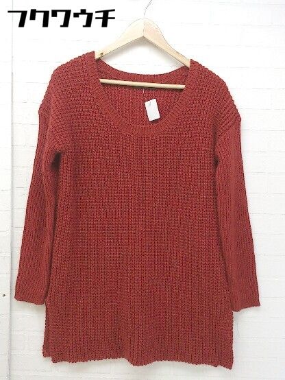 ◇ luxluft ルクスルフト ウール ニット スリット 長袖 セーター サイズ38 レッド レディース 【中古】 【1104010005976】