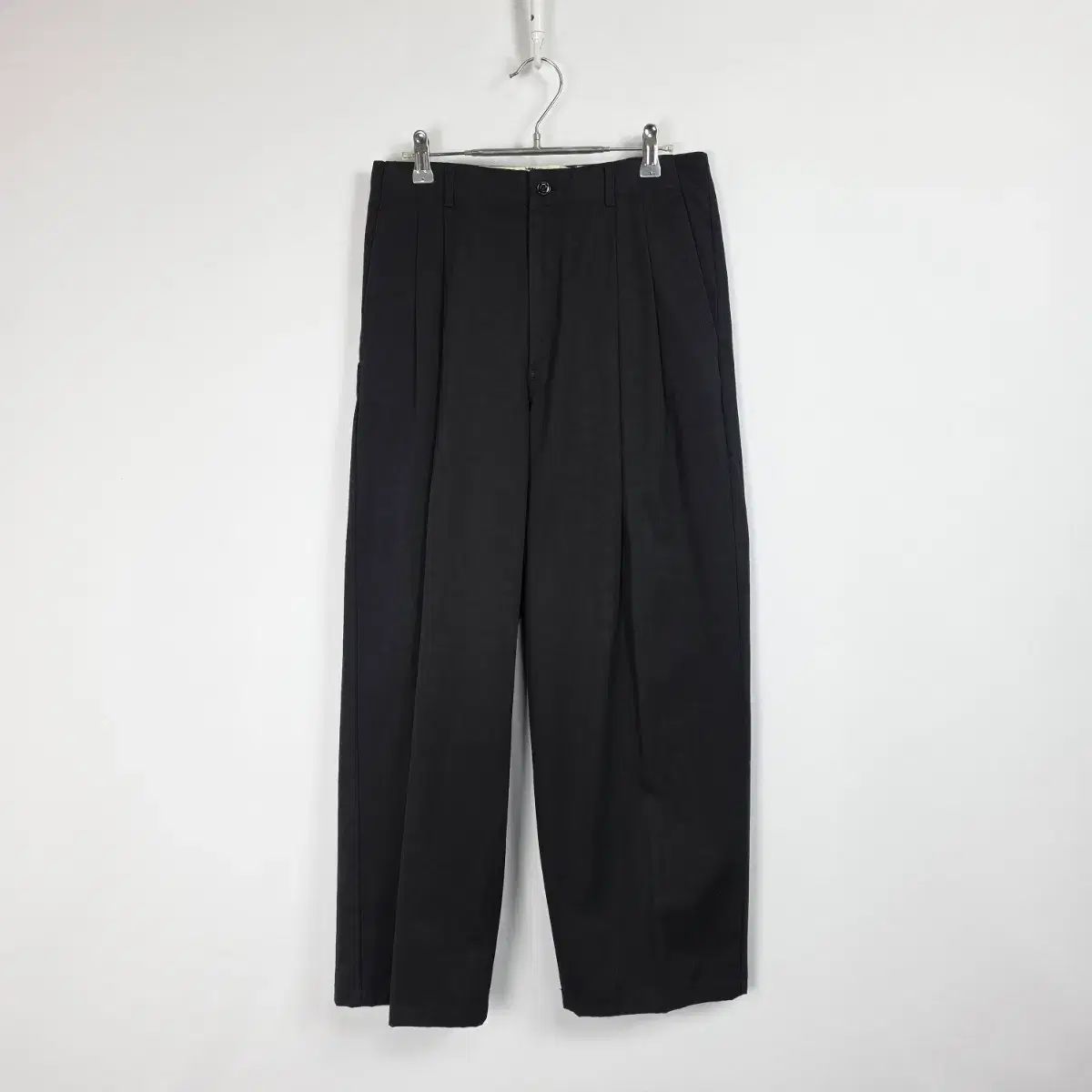 新品)PTRY ポッタリー ブラック ツータック ストレッチ ワイド パンツ メンズ 31インチ 0514