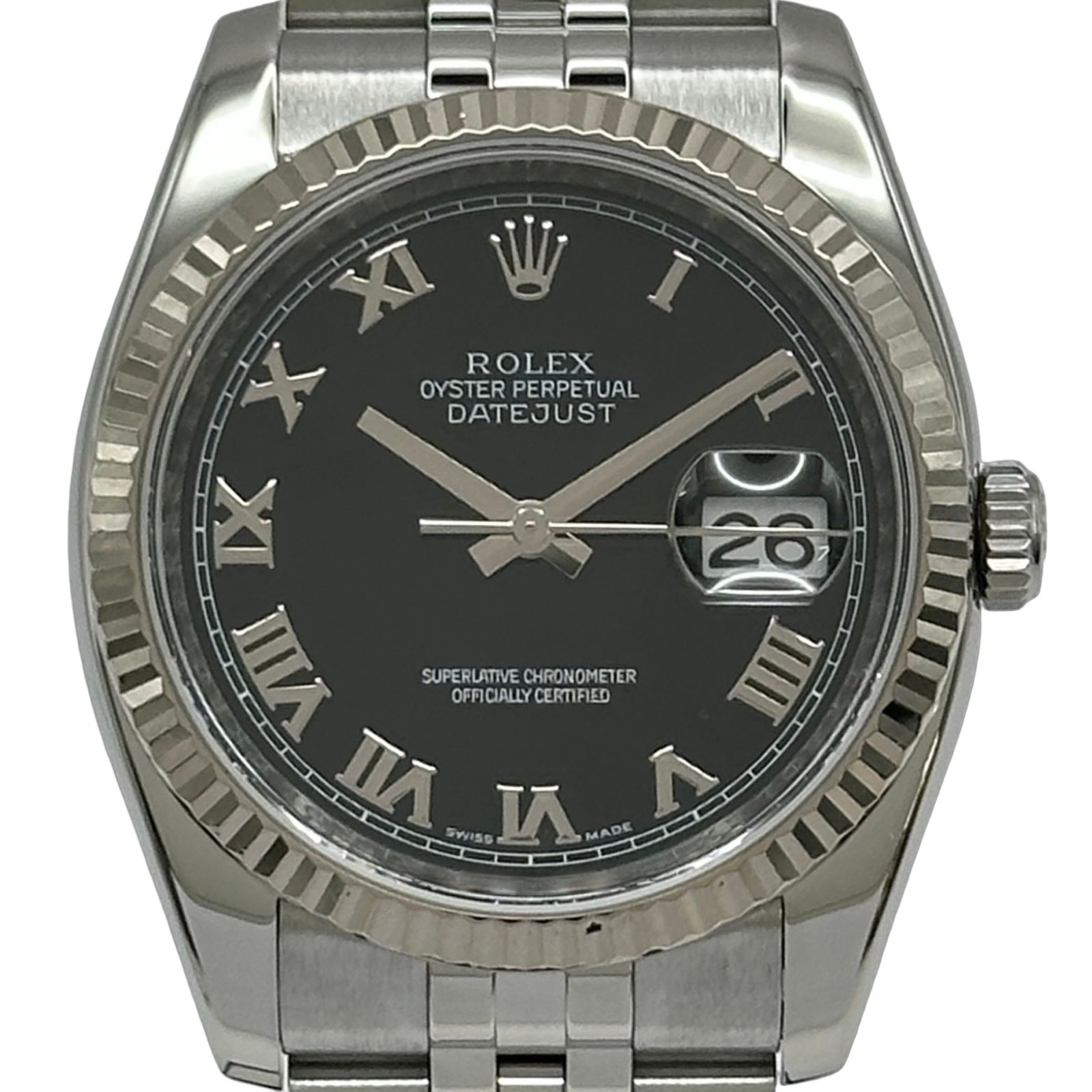 ロレックス ROLEX デイトジャスト36 116234 ブラック ホワイトゴールド/ステンレススチール 自動巻き メンズ 腕時計 656,400円