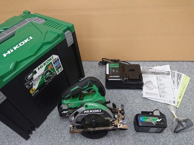 【未使用品】 ハイコーキ 125mm コードレス丸のこ C3605DA(SK) 2XPS 改 アグレッシブグリーン マルチボルト 電池2個・充電器・ケース・黒鯱チップソー付