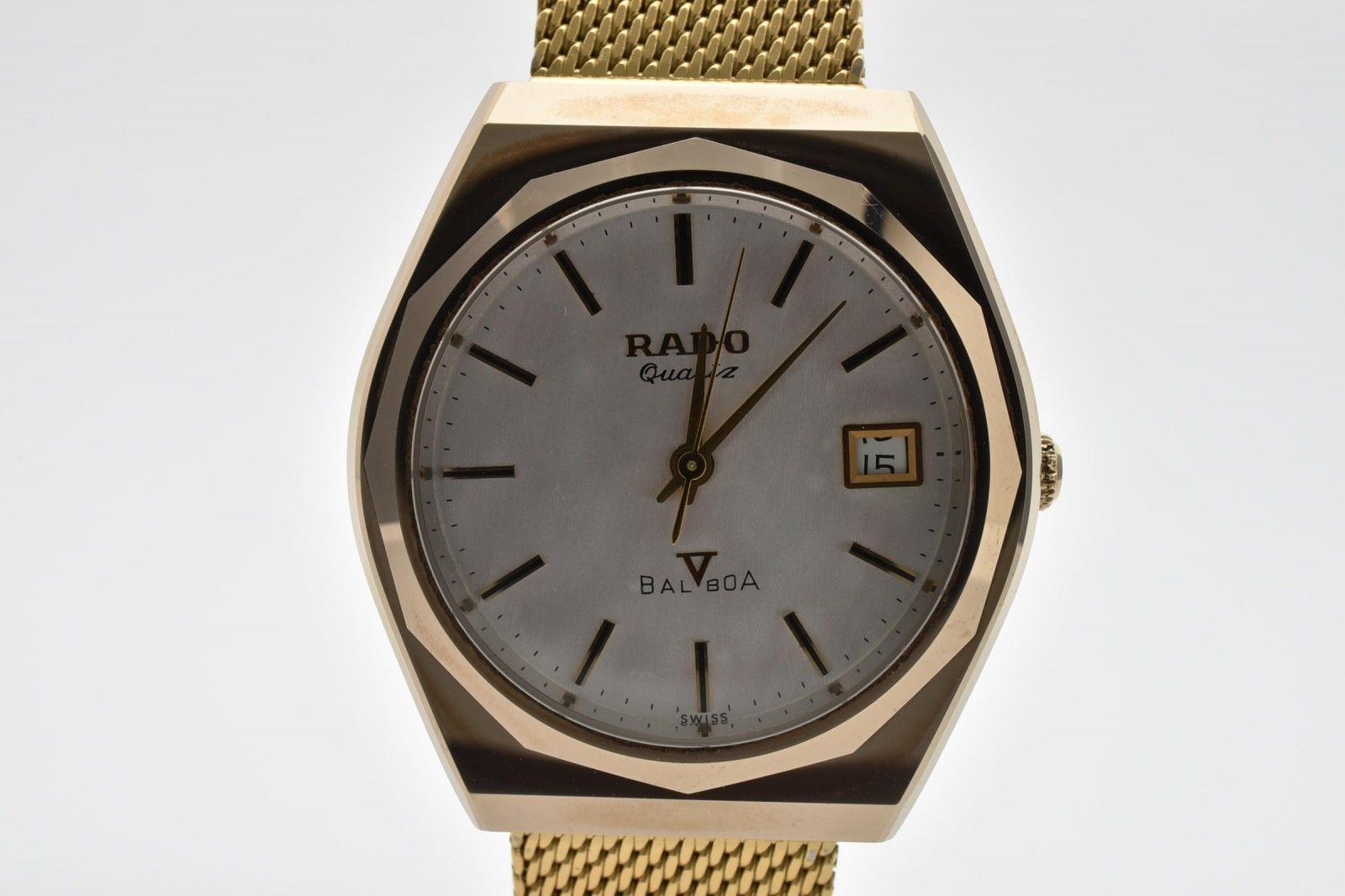 RADO ラドー Balboa バルボア Date レディース 腕時計 ヴィンテージ クオーツ ゴールドカラー シルバー文字盤