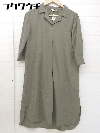 ◇ a.v.v standard アー ヴェ ヴェスタンダード スリット 七分袖 膝下丈 ワンピース サイズM カーキ レディース 【中古】 【1104020003535】