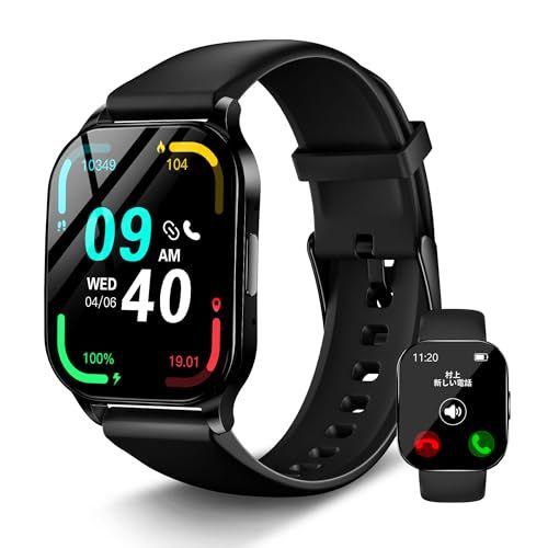 【第2世代 】KJKD L1スマートウォッチ 常時表示 1.5時間充電 AMOLED iPhone/アンドロイド対応 24時間睡眠管理 Smart Watch 腕時計 Bluetooth5.3通話 メッセージ通知 アプリのGPS連動 IP68 1020d2c0
