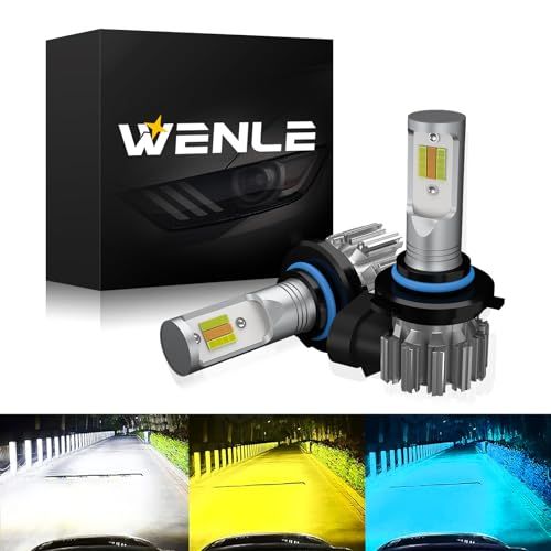WENLE HB3/HB4共用 LED フォグランプ 3色切り替え ホワイト/イエロー/ブルー DC12V車用 高輝度 明るい15000LM 40W 光軸調整可能 一体型 無極性 カラーチェンジ バルブ 左右分2本入りkk 5bccd023