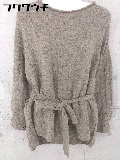 ◇ ◎ le.coeur blanc ルクールブラン ベルト付 長袖 ニット セーター サイズ38 ブラウン系 レディース 【中古】 【1104020008219】