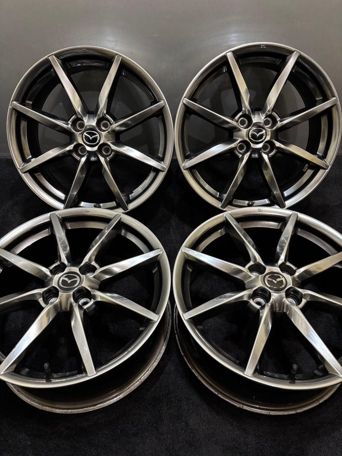 ★マツダ ND ロードスター RF 純正 17インチ 7J +45 100 4H アルミホイール 4本 MAZDA2 デミオ (1-M167)