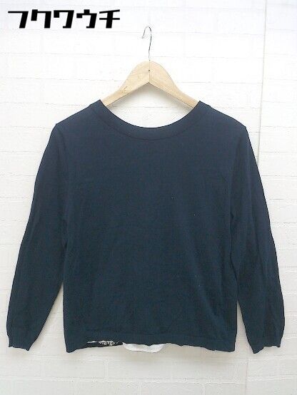 ◇ ROPE' ロペ レース レイヤード調 長袖 ニット セーター サイズ38 ネイビー ホワイト レディース 【中古】 【1104050001136】 9,547円