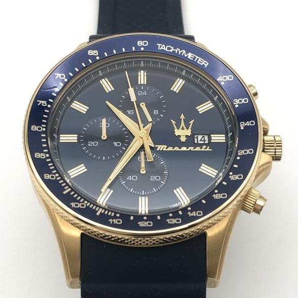 【中古】Maserati Sfida 腕時計 R8871640004 ネイビー ゴールド マセラティ[10][240010520017] 17,640円