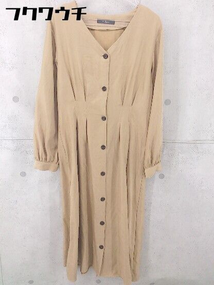◇ w closet ダブルクローゼット 長袖 ロング ワンピース サイズF ベージュ レディース 【中古】 【1104050005028】