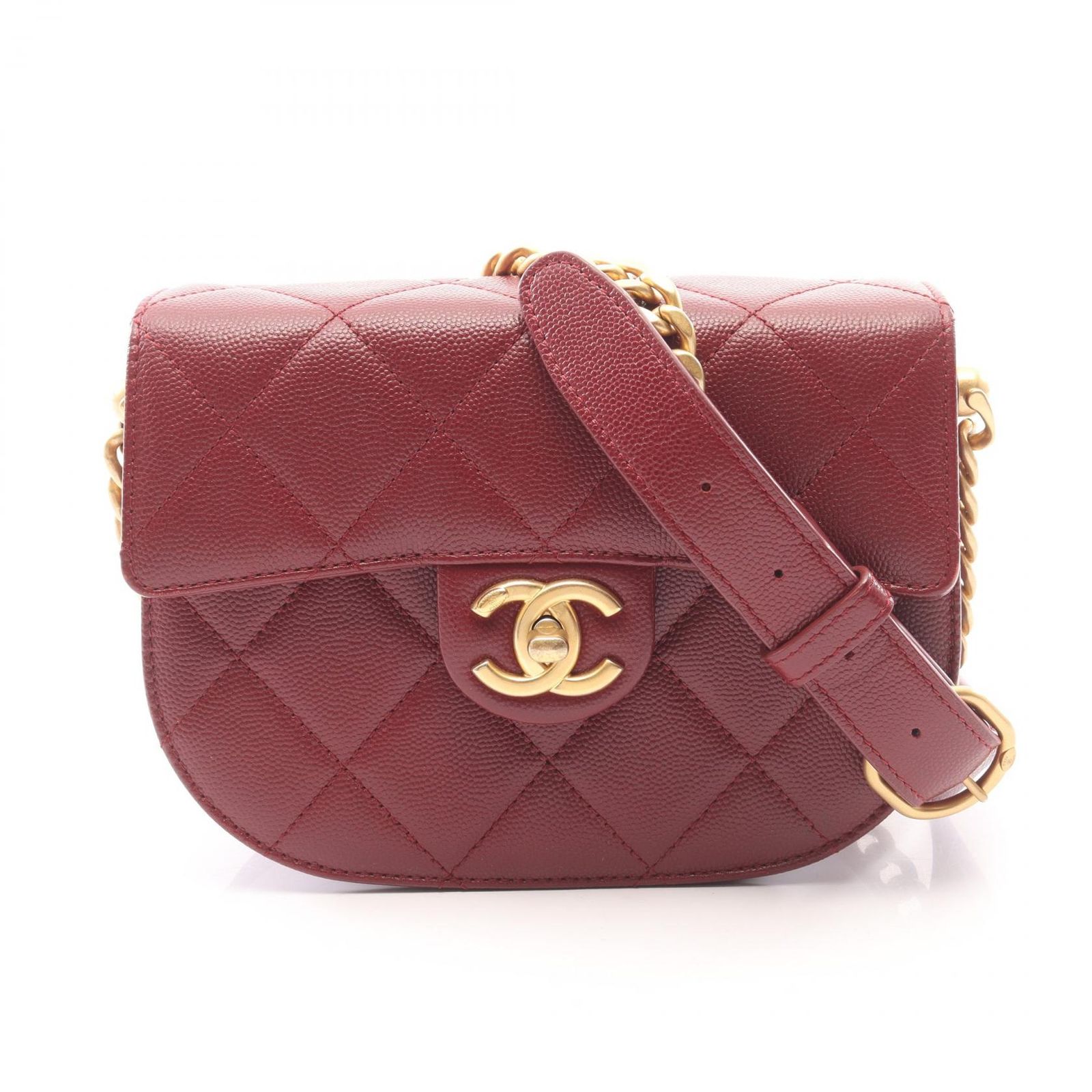 シャネル CHANEL ショルダーバッグ マトラッセ AS2484 ボルドー キャビアスキン(グレインドカーフ) マトラッセ チェーンショルダー レディース Used A