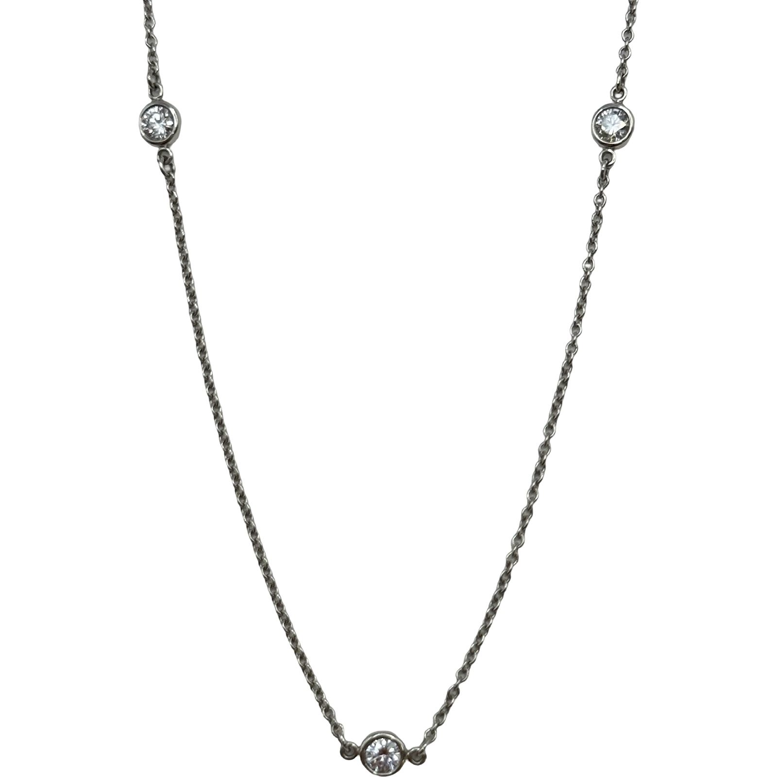 ティファニー TIFFANY＆CO バイザヤードネックレス プラチナ Pt950 ダイヤモンド ジュエリー