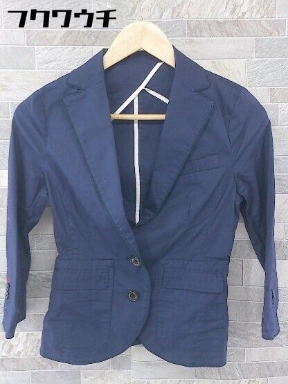 ◇ DOUBLE STANDARD CLOTHING 2B シングル 長袖 テーラード ジャケット ネイビー系 レディース 【1104050008333】