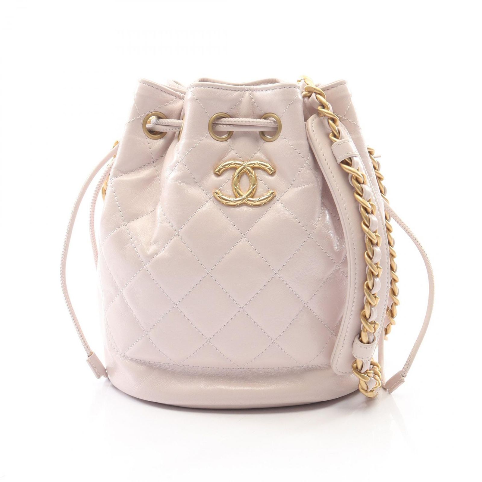 シャネル CHANEL ショルダーバッグ マトラッセ バケットバッグ AS2690 ライトピンク レザー マトラッセ バケットバッグ レディース Used A