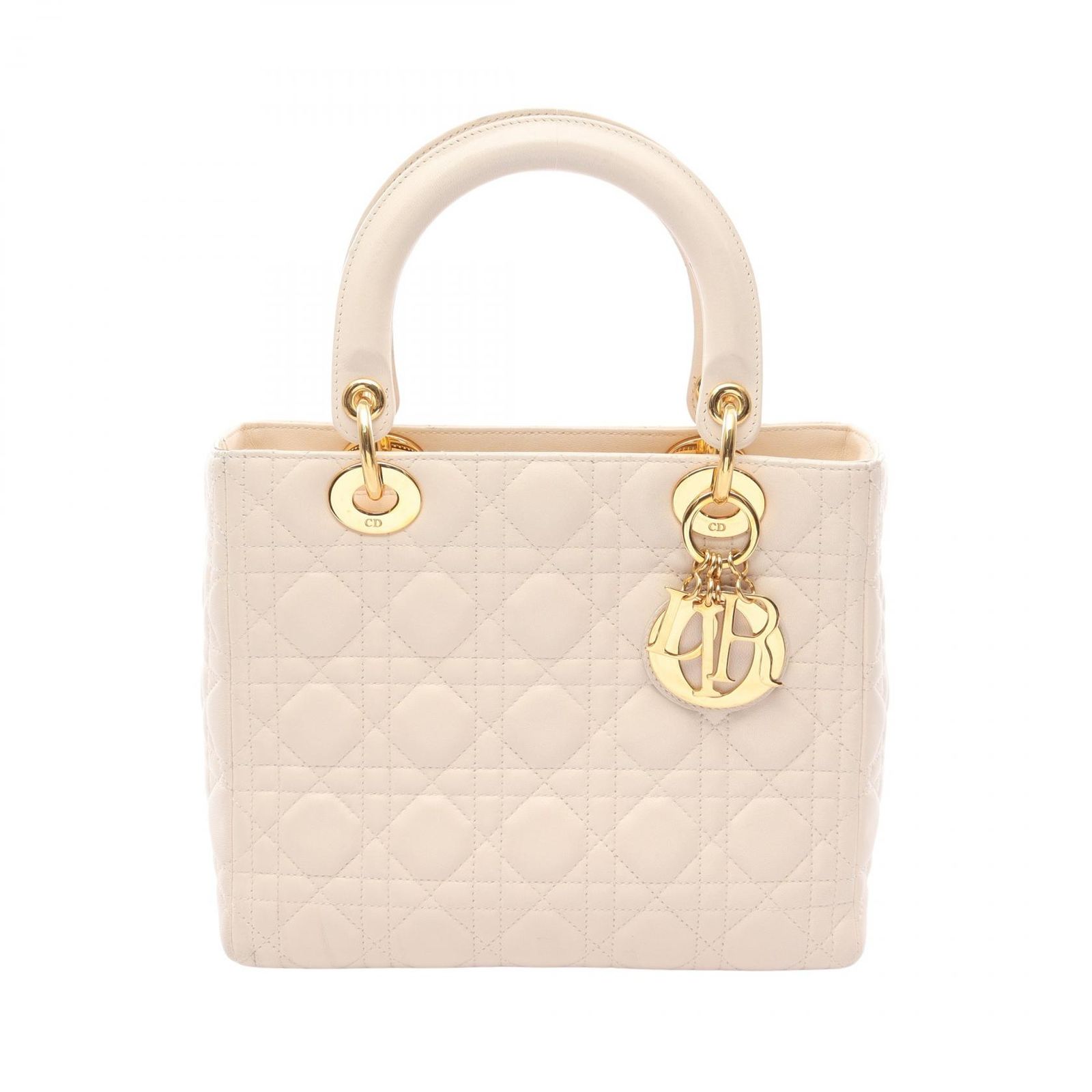 ディオール Dior ハンドバッグ LADY DIOR レディディオール ミディアム カナージュ クリーム レザー レディディオール カナージュ 2wayトート ミディアム レディース 142,400円