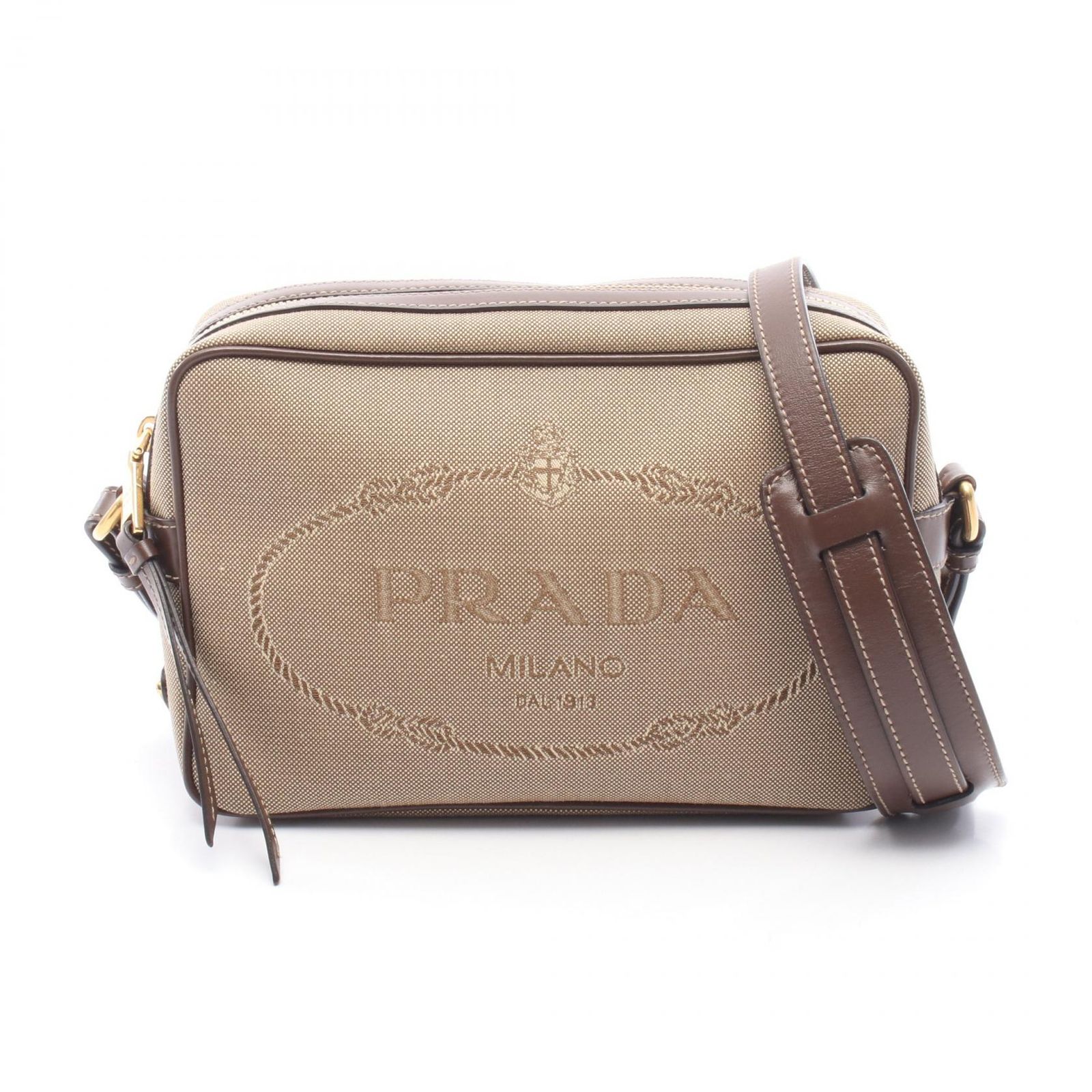 プラダ PRADA ショルダーバッグ LOGO JACQUARD 1BH089 ベージュ 