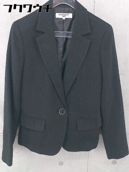 ◇ NATURAL BEAUTY BASIC シングル 1B 長袖 テーラードジャケット サイズS ブラック レディース 【中古】 【1104050009330】