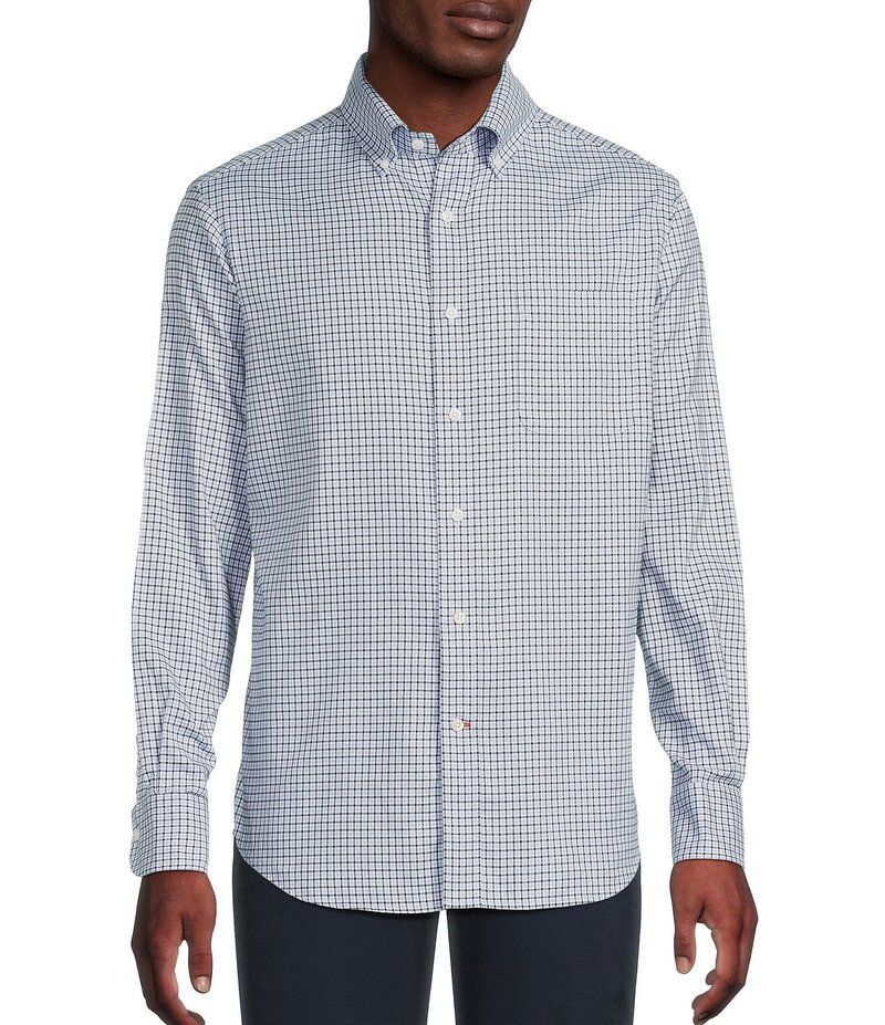 ダニエル クレミュ メンズ トップス シャツ オックスフォード トール Cremieux Big Tall Blue Label Washed Oxford Check Long Sleeve Woven Shirt Serenity Blue ブルー