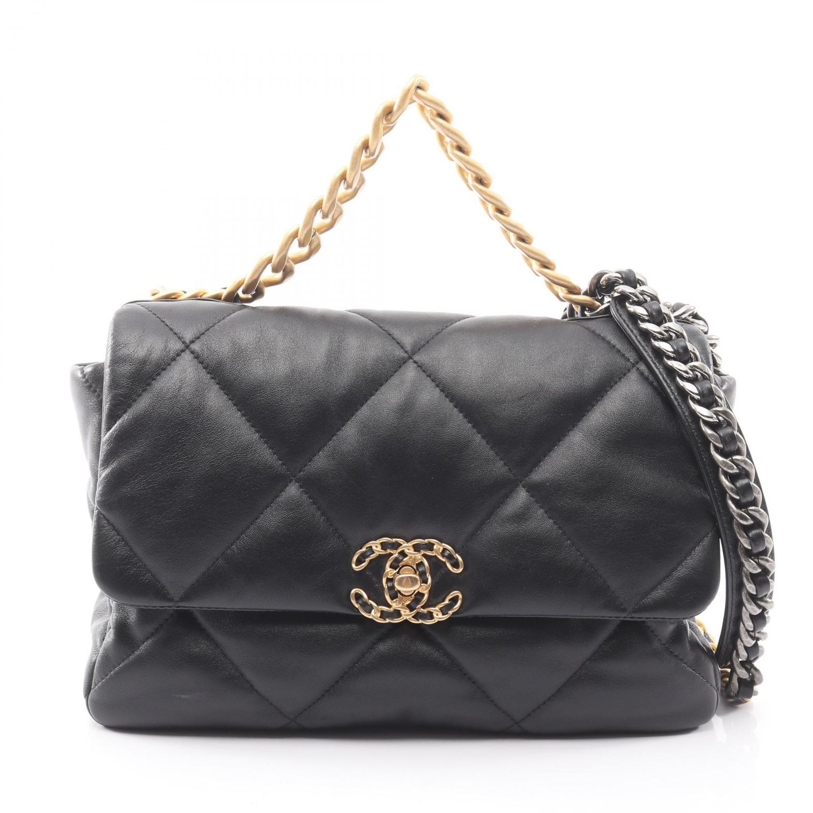 シャネル CHANEL ショルダーバッグ 19 ディズヌフ マトラッセ コンビ金具 2WAY AS1161 ブラック ラムスキン（羊革） CHANEL19 マトラッセ チェーンショルダー レディース
