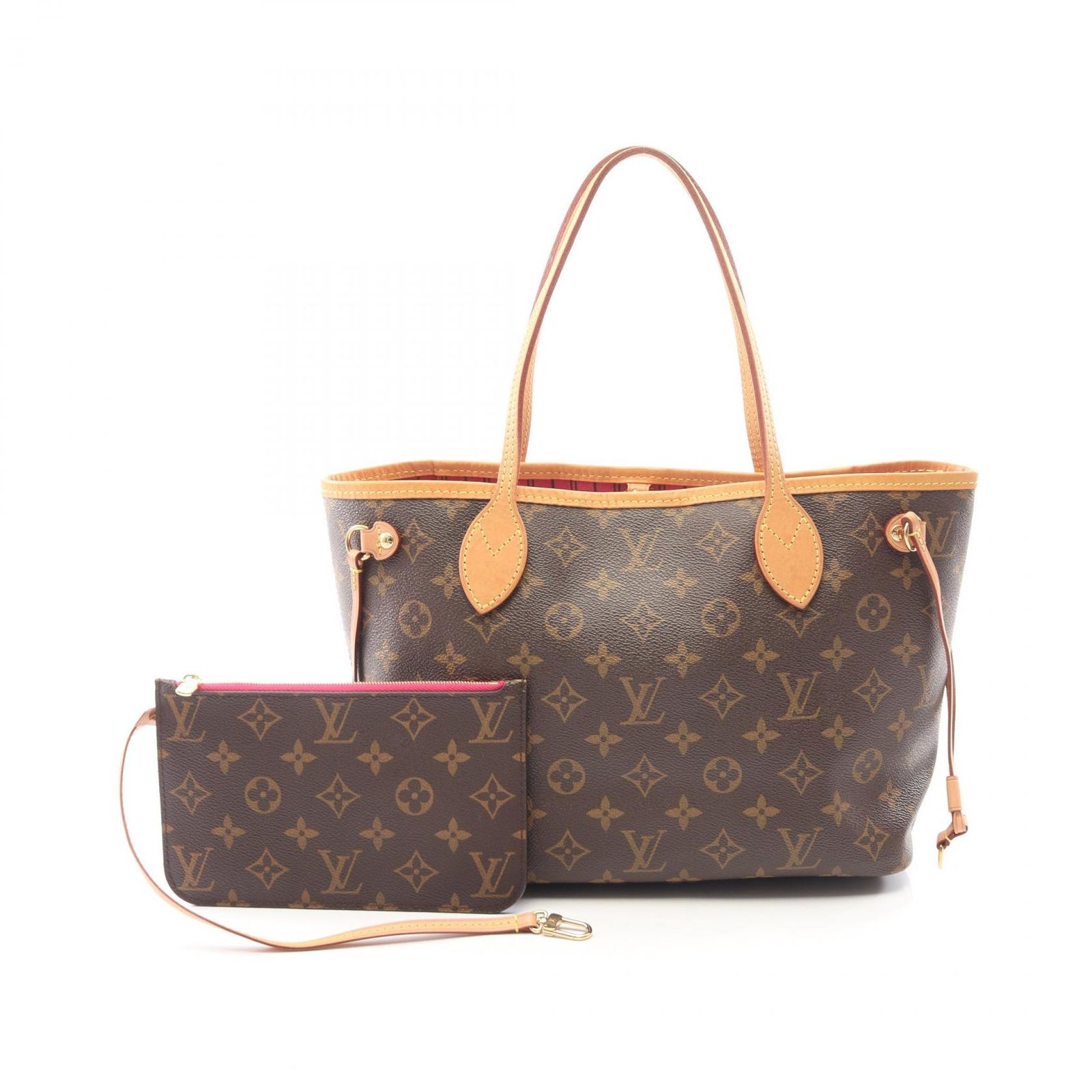 ルイ・ヴィトン LOUIS VUITTON トートバッグ ネヴァーフルPM M41245 ピヴォワンヌ PVCコーティングキャンバス レザー ネヴァーフルPM レディース Used A