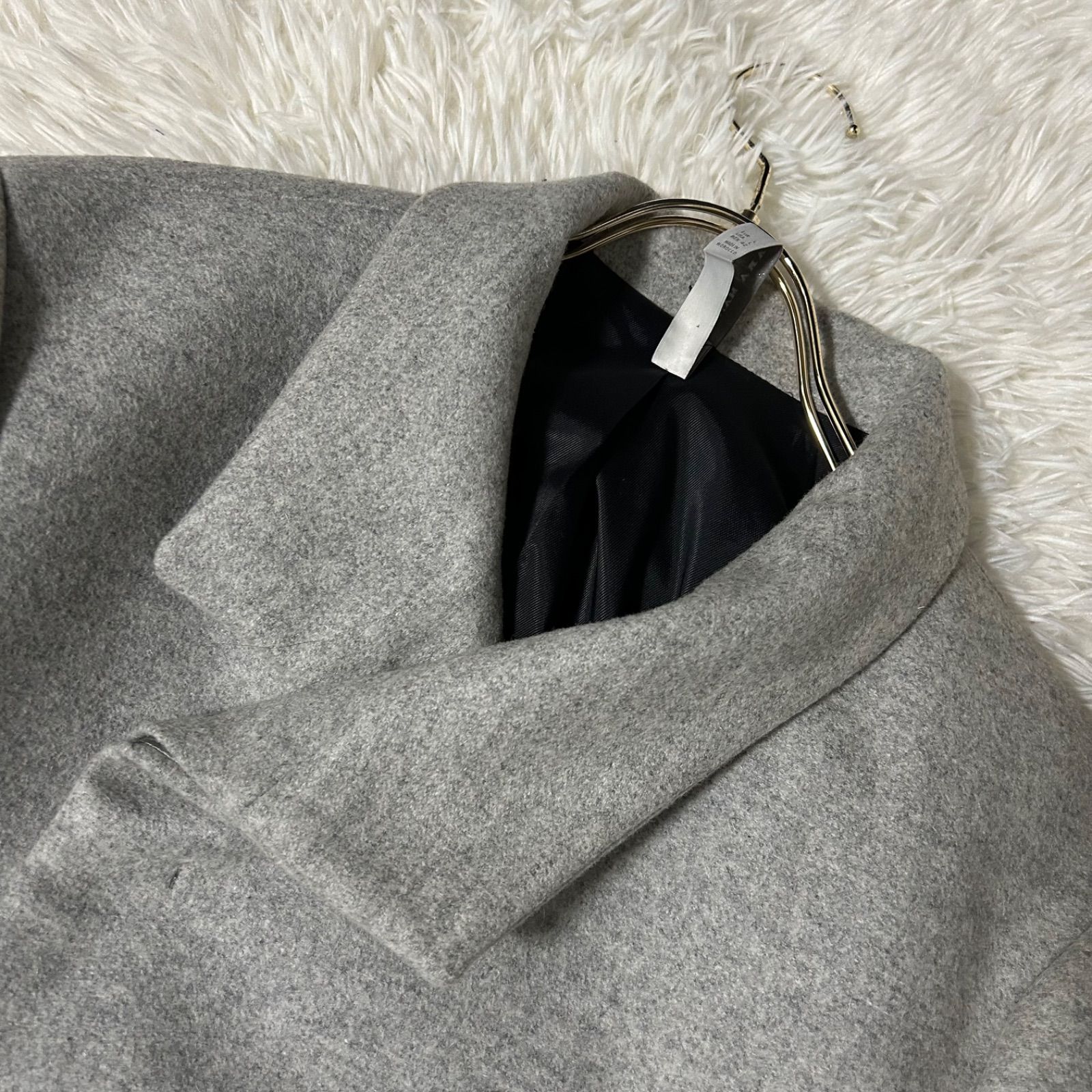 ZARA MAN ロングコート グレー L キレイめ ビジネス シンプル - メルカリ