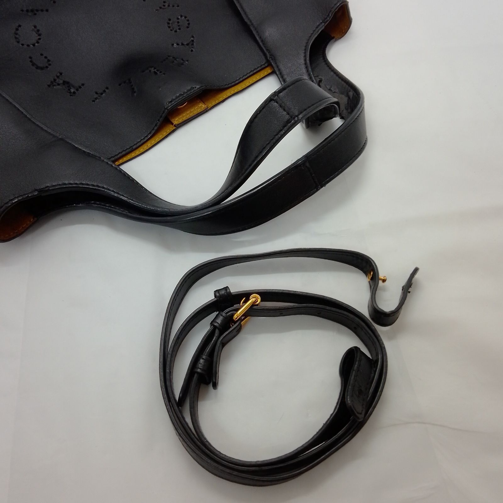 美品】ステラマッカートニー 2way ハンドバッグ パンチングロゴ ポーチ 
