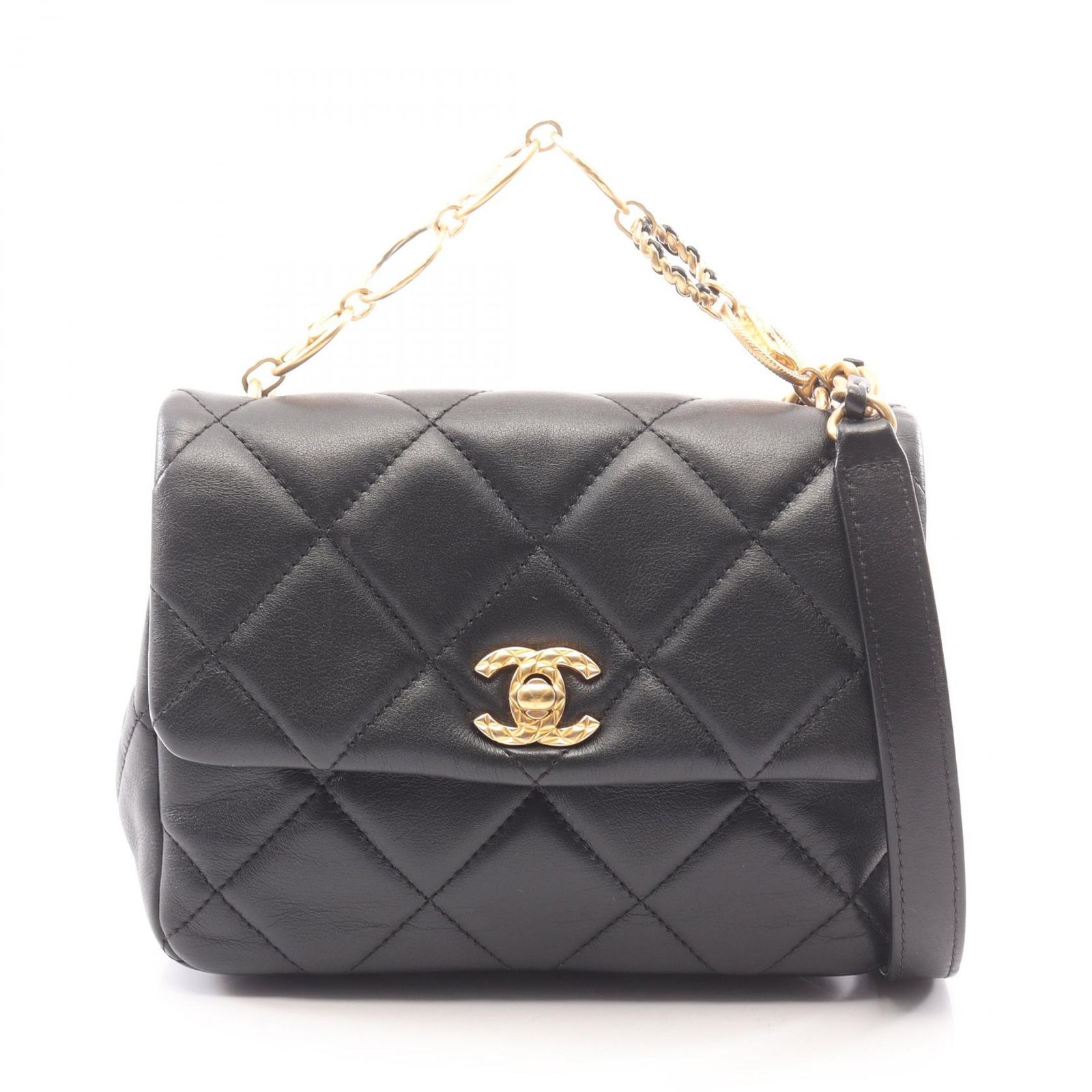 シャネル CHANEL ショルダーバッグ マトラッセ 2WAY AS4274 ブラック ラムスキン（羊革） マトラッセ スモールフラップ チェーンショルダー レディース Used A