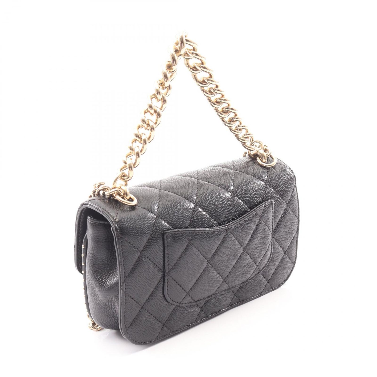 シャネル CHANEL ショルダーバッグ マトラッセ ミニ 2WAY ブラック 