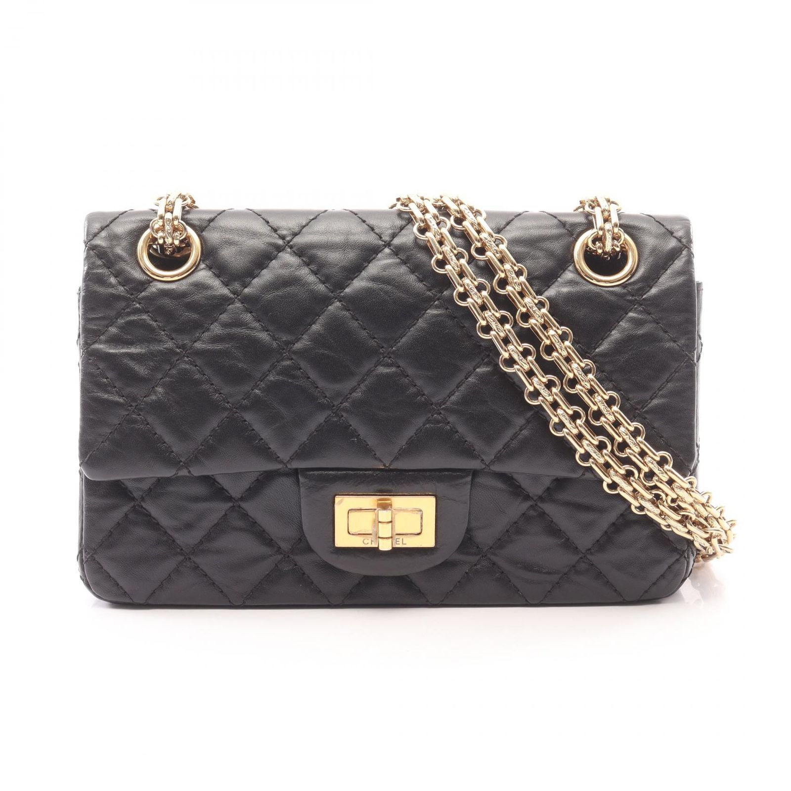 シャネル CHANEL ショルダーバッグ 2.55 ミニマトラッセ AS0874 ブラック レザー 2.55 ミニマトラッセ チェーンショルダー レディース Used A