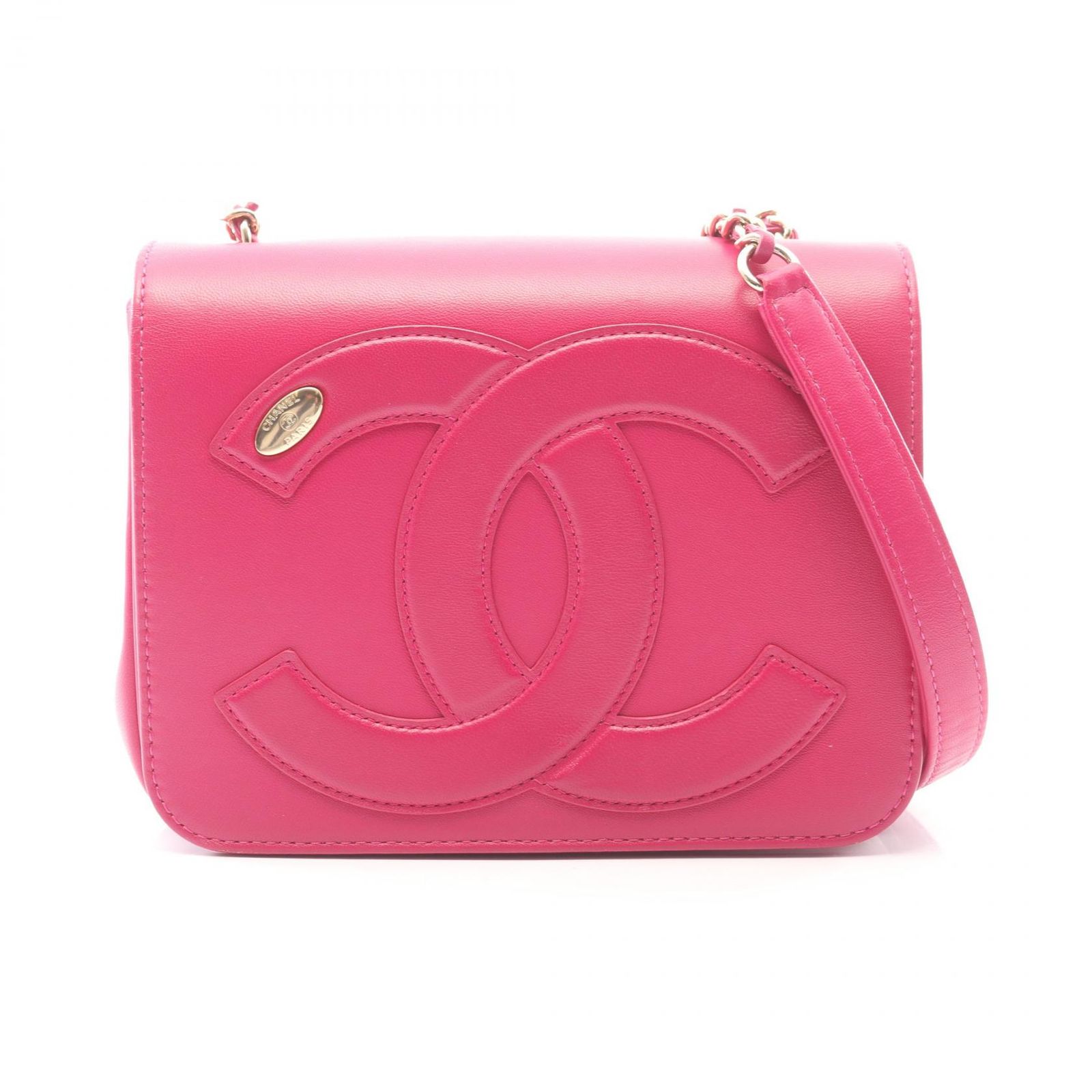 シャネル CHANEL ショルダーバッグ ココマーク AS0321 ピンクパープル ラムスキン（羊革） ココマーク チェーンショルダー レディース Used A