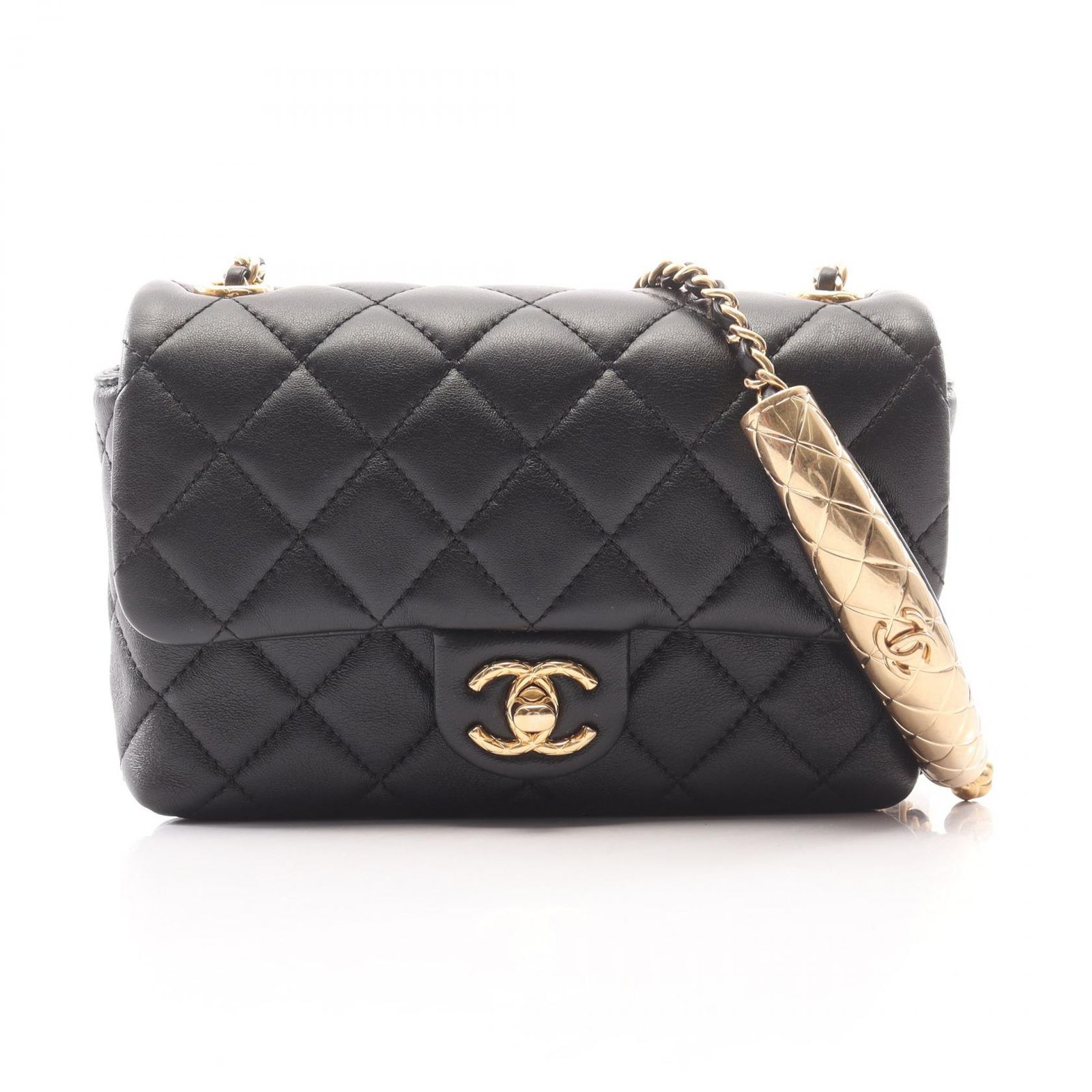 シャネル CHANEL ショルダーバッグ マトラッセ AS5083 ブラック ラムスキン（羊革） マトラッセ スモールフラップ チェーンショルダー レディース Used A