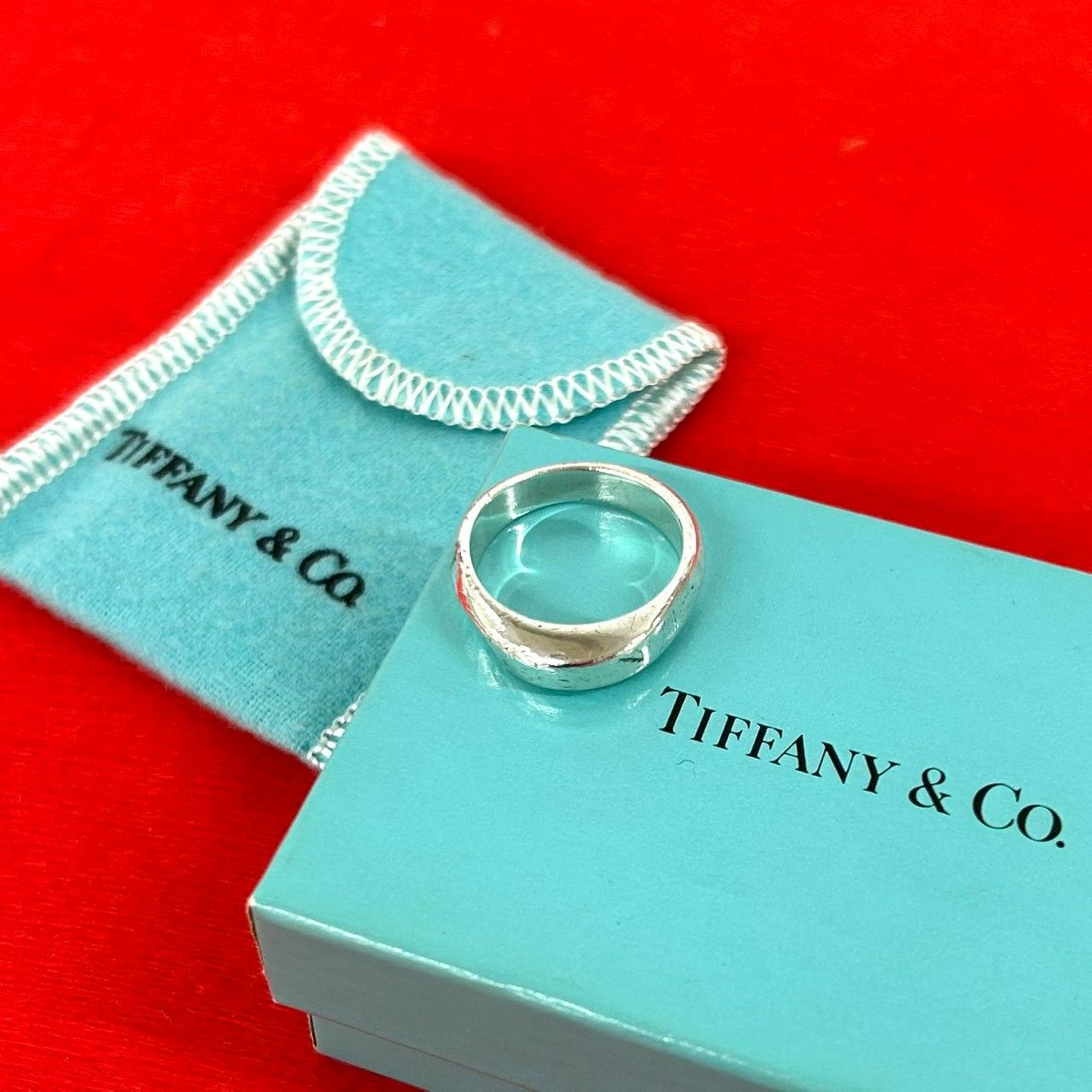 極 美品 保存箱 袋付 TIFFANY&Co. ティファニー ナイフエッジ リング 
