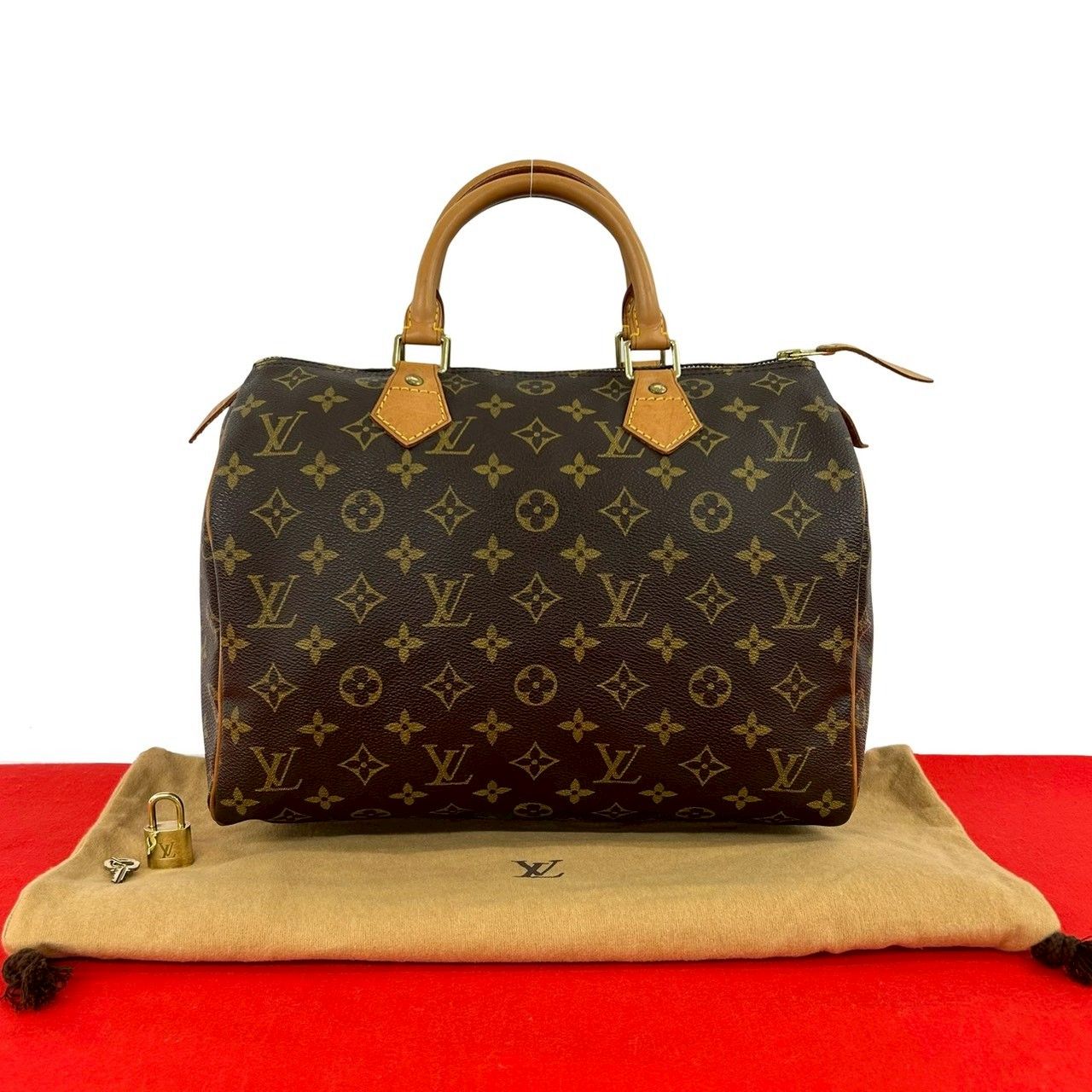 極 美品 LOUIS VUITTON ルイヴィトン ヴィンテージ スピーディ 30 モノグラム レザー 本革 ハンドバッグ ボストンバッグ ブラウン 26189 99,165円