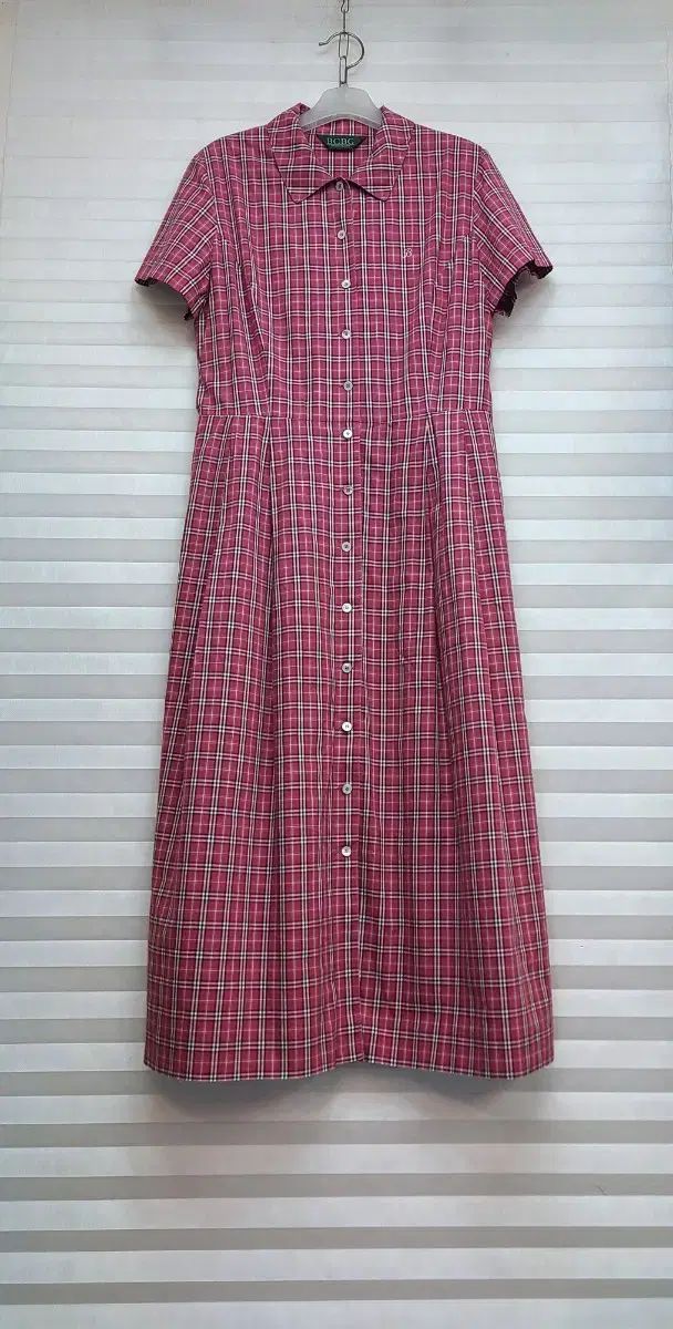 BCBG> CHECK 半袖 ロング ONE PIECE