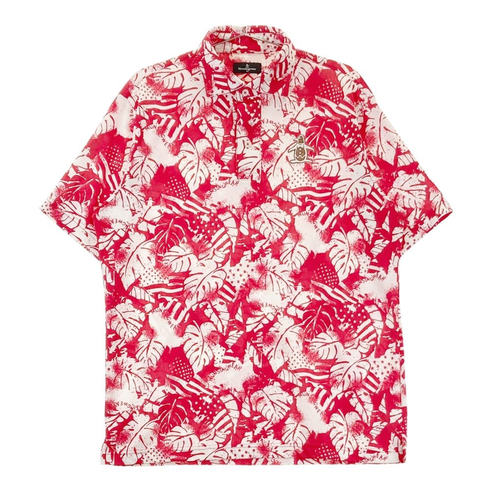 サイズ：LL MUNSING WEAR マンシングウェア 半袖ポロシャツ 花柄 レッド系 [240101684985] ゴルフウェア メンズ ストスト