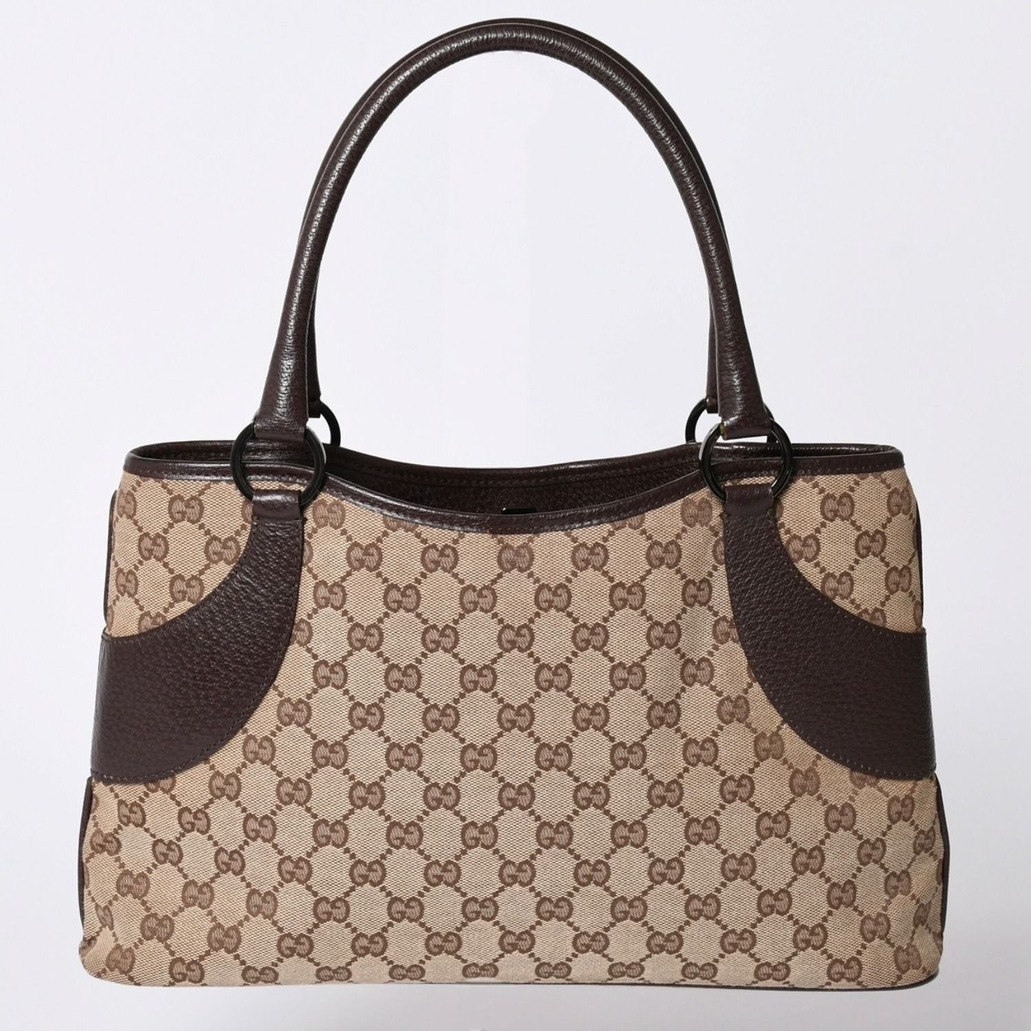極美品 GUCCI グッチ ワンショルダー ハンドバッグ 113015 GGキャンバス レザー ベージュ シルバー金具 中古 4a002081