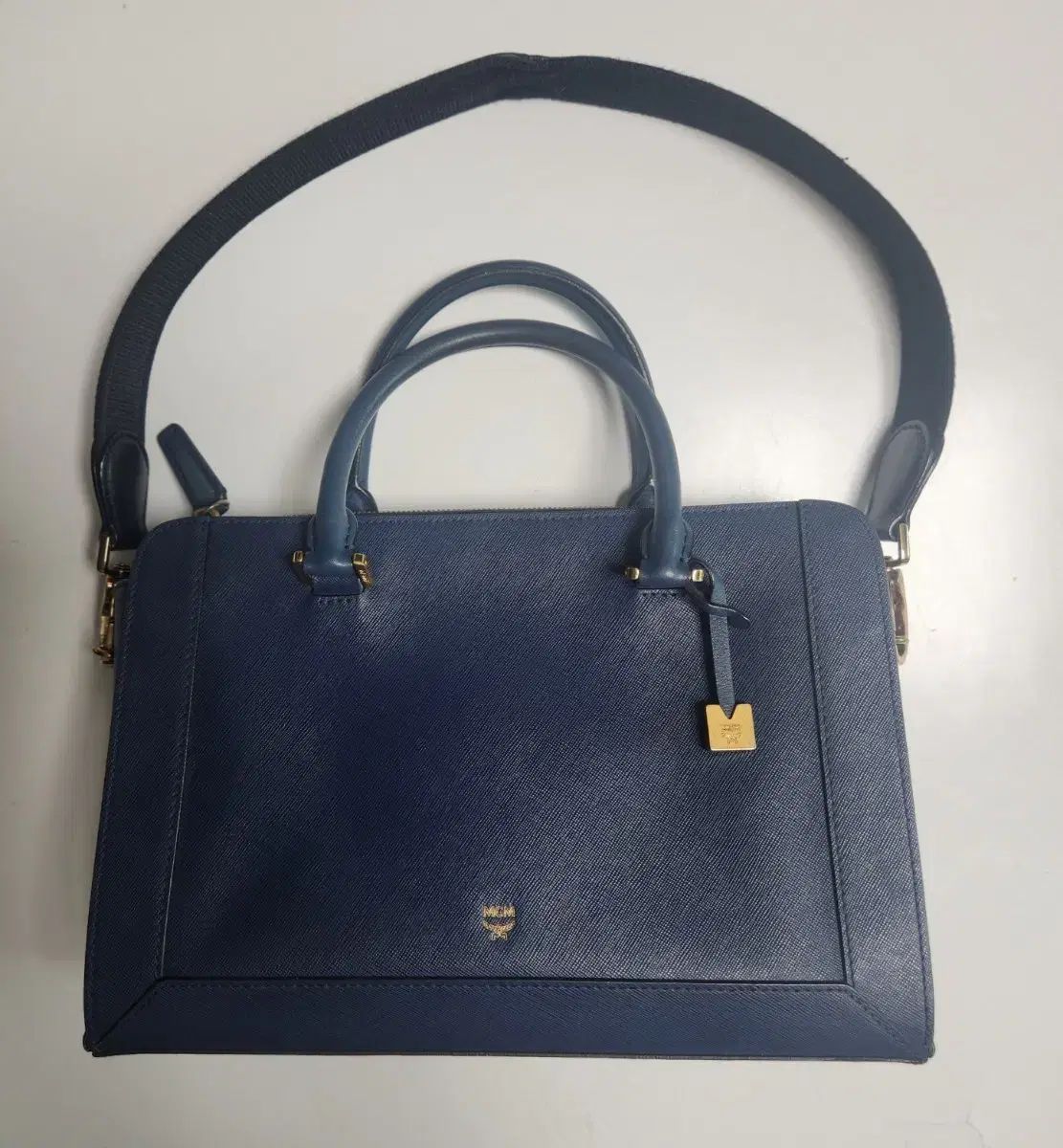 MCM ネイビー サフィアーノ トートバッグ - 正規品