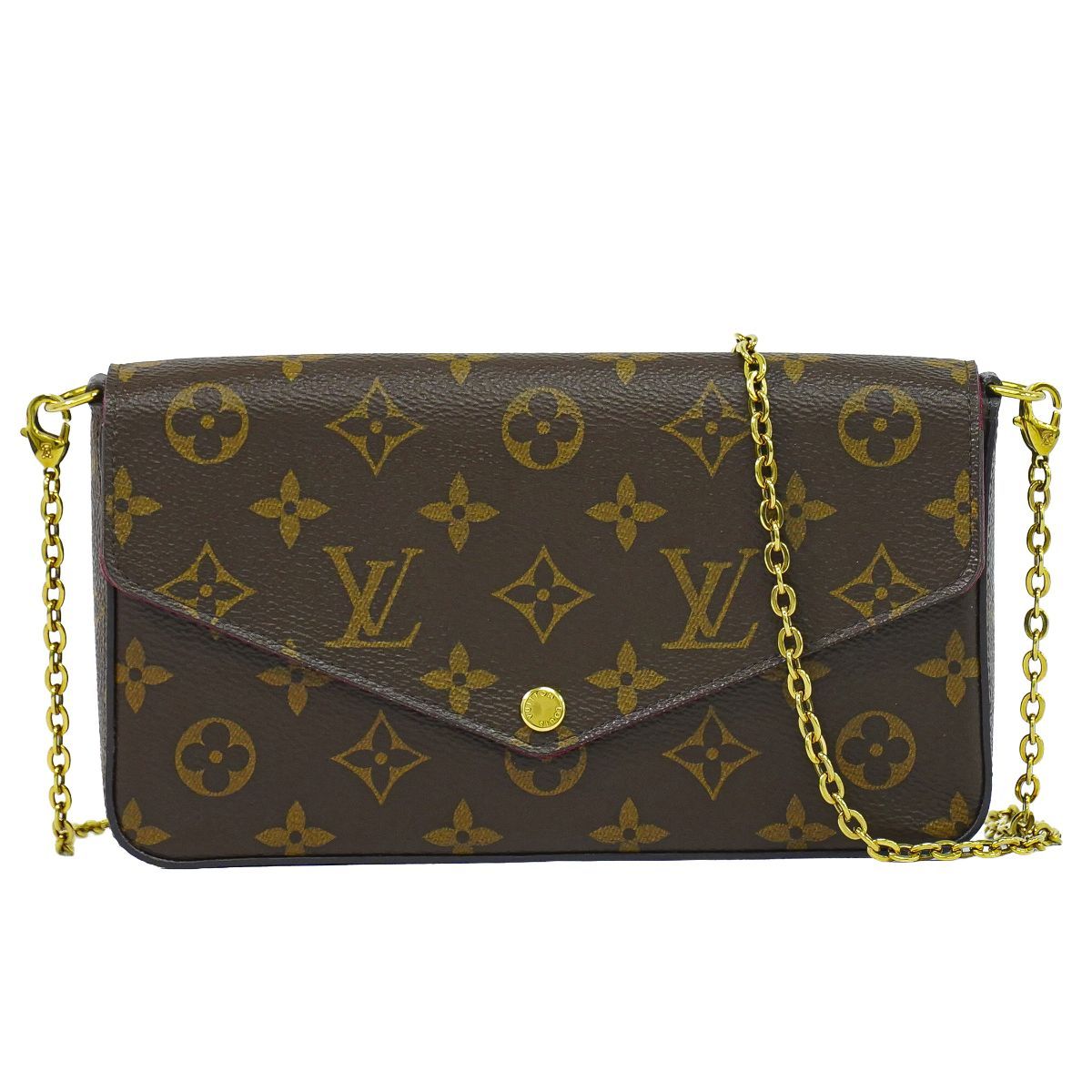 本物 ルイヴィトン LOUIS VUITTON LV 旧型 ポシェット フェリシー モノグラム チェーン ショルダーバッグ ポシェット ブラウン M61276 ビトン バッグ 中古・