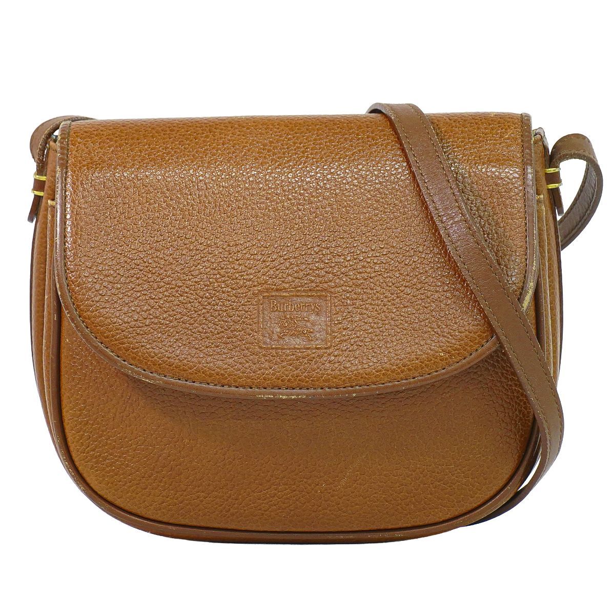 本物 バーバリー Burberrys レザー ショルダーバッグ ポシェット ブラウン バッグ 中古・