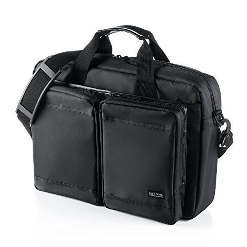 ☆新品☆[サンワダイレクト] 軽量 ビジネスバッグ 撥水 A4 メンズ 15.6型ワイドPC 収納対応 2WAY ショルダー 200-BAG122BK 7f8d45ee