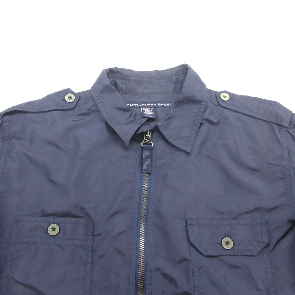RALPH LAUREN ラルフローレン スポーツ コート ミリタリー ジップアップ アウター 薄地 ネイビー 10【L】 【中古】