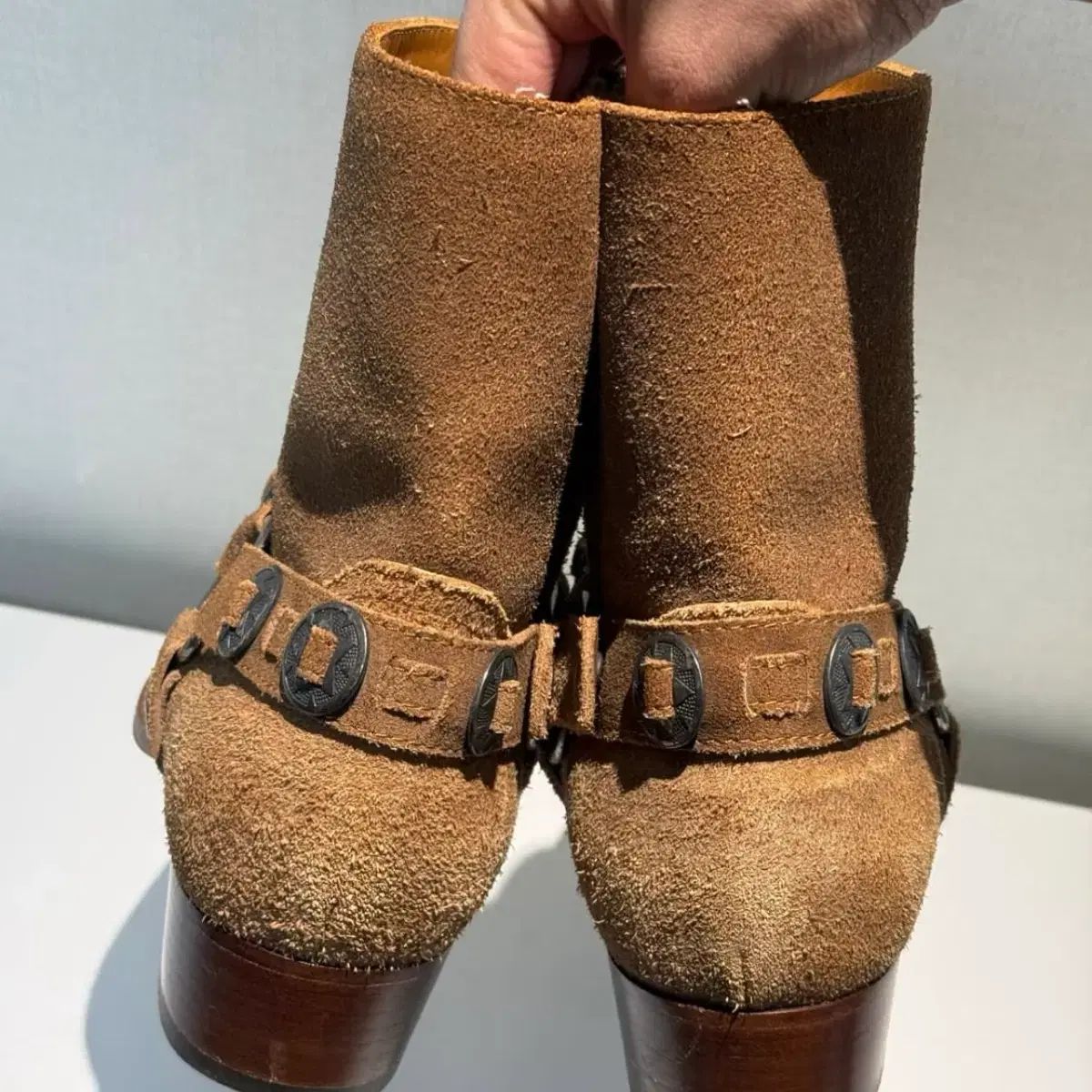 サンローラン Saint Laurent ワイアット ハーネス ウェスタン ブーツ 