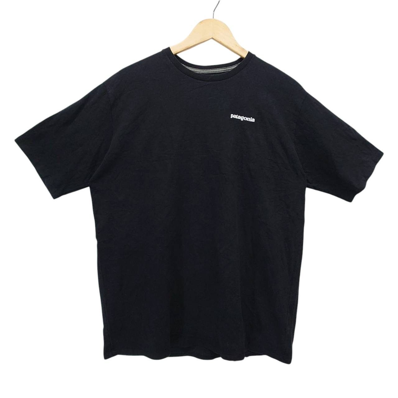Patagonia パタゴニア P-6 ロゴ 半袖 Tシャツ ブラック Lサイズ 黒 バックプリント 定番 人気 アウトドア カジュアル オーバーサイズ ビッグシルエット メンズ レディース ユニセックス SP20 Responsibili-Tee 古着