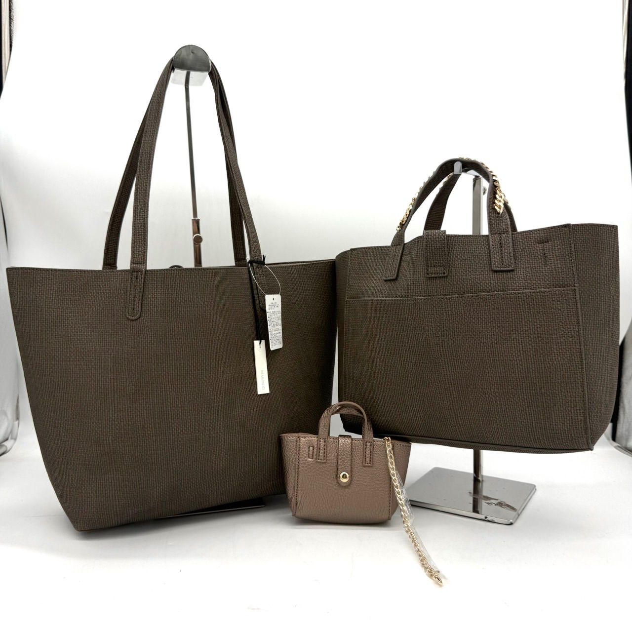 【新品未使用】remi&reid レミ＆レイド トートバッグ ハンドバッグ ミニバッグ 3点 茶