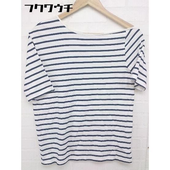 ◇ B:MING by BEAMS ビーミング by ビームス ボーダー 半袖 Tシャツ カットソー サイズONE ホワイト ネイビー系 レディース 【中古】 【1106230008324】