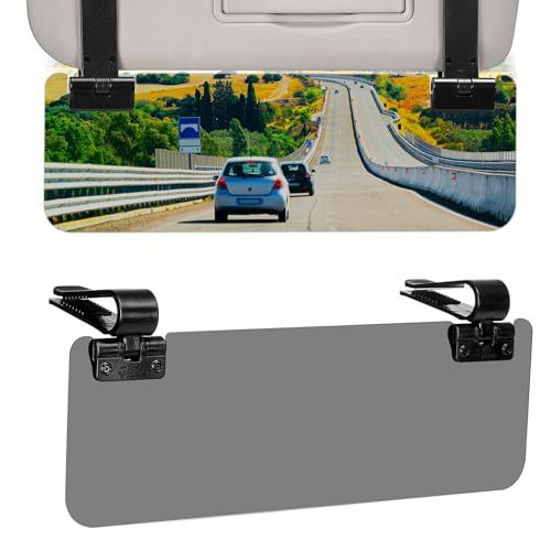 JOYTUTUS サンバイザー 車 バイザー 延長アタッチメント 偏光 UV400カット 調整可能 車両用サンバイザー拡張 ダブルクリップ式 迷光防止 ユニバーサル対応 クリアな視界wb 1bd34a87