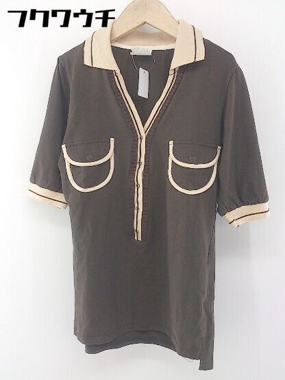 ◇ DOUBLE STANDARD CLOTHING ダブル スタンダード クロージング 半袖 ポロシャツ ブラウン レディース 【中古】 【1107020014419】