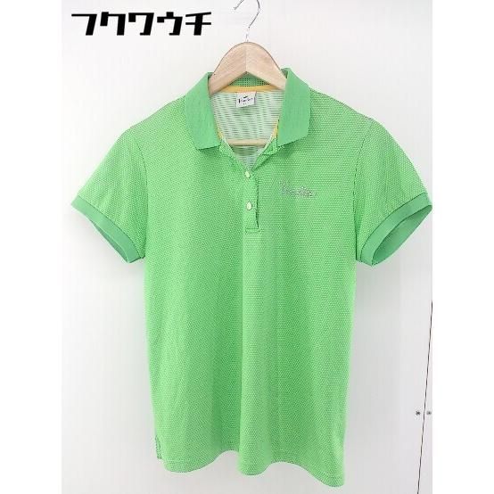 ◇ Paradiso ドット 水玉 半袖 ポロシャツ サイズLL グリーン ホワイト系 レディース 【中古】 【1107010001559】