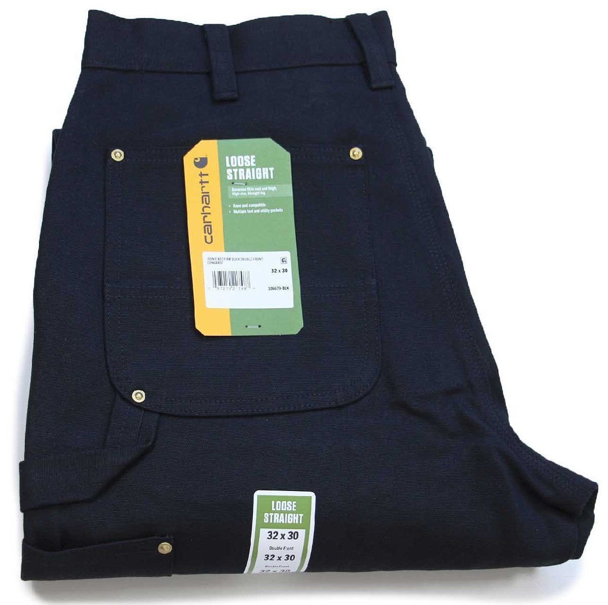 新品☆carharttカーハート ダブルニー ダック地 ペインターパンツ 黒